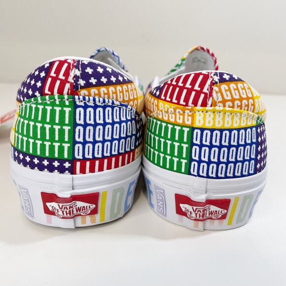 NWT Vans Classic Slip On Sneaker Pride Multi True White Mens 10 New VN0A33TB3WJ - Picture 6 of 10